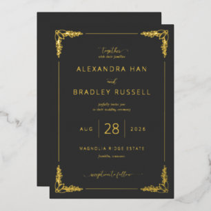 Elegant Black Gold Flourishes