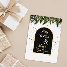 Elegant Black Gold Foil Christmas New Year