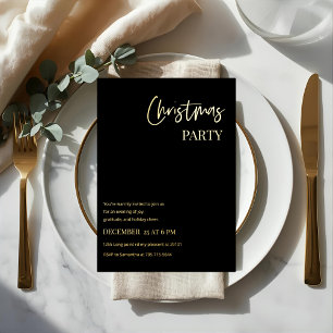 Elegant Black & Gold Foil Christmas Party