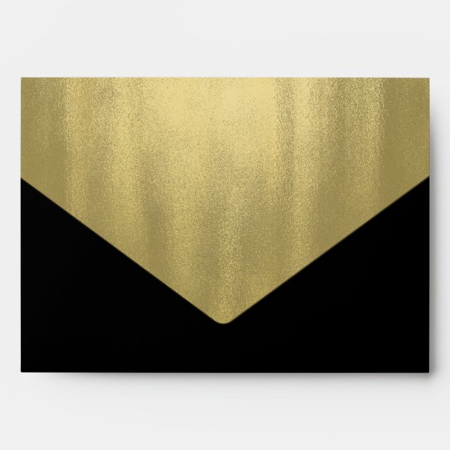 Elegant Black Gold Foil Envelopes (Front)