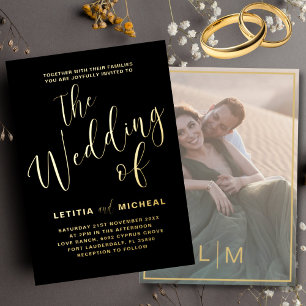 Elegant Black & Gold Foil Wedding 