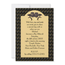 Elegant Black Gold Geometric Bar Mitzvah Tefillin