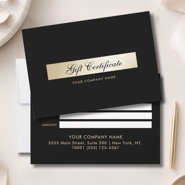 Elegant  Black Gold Gift Certficate (Elegant Black Gold Gift Certficate)