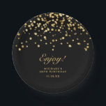 Elegant Black & Gold Glitter 50th Birthday  Paper Plate<br><div class="desc">Indulge in elegance and sophistication with our "Elegant Typography Gold Glitter 50th Birthday Paper Plates." Elevate your milestone celebration with these meticulously crafted plates, designed to exude opulence and style. Featuring exquisite typography adorned in shimmering gold glitter, these plates are a tribute to fifty remarkable years. The luxurious gold accents...</div>