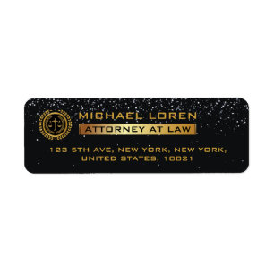 ELEGANT BLACK & GOLD GLITTER CORPORATE LAWYER
