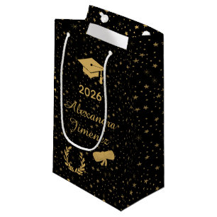 Elegant Black Gold Graduation Gift Bag