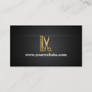 Elegant Black Gold Hair Salon (Personalise) Business Card