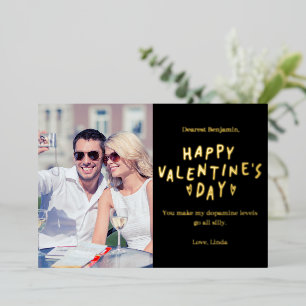 Elegant Black & Gold HAPPY Valentine's Day Photo