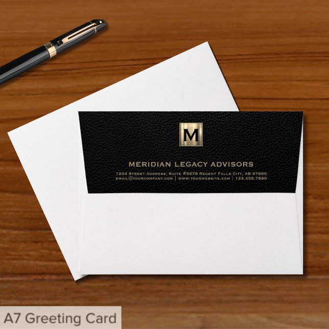 Elegant Black Gold Initial Logo Emblem Envelope (Creator Uploaded)