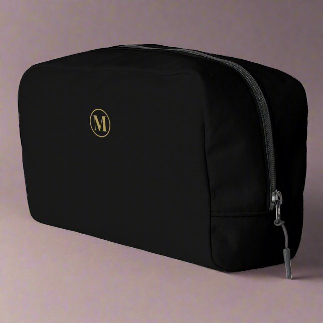 Elegant Black Gold l Elegant Luxury Monogram  Dopp Kit (Creator Uploaded)