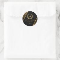 Elegant Black Gold Laurel Treat Festive Design