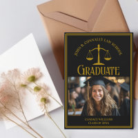 Elegant Black Gold Law School Graduation Photo