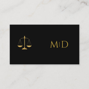 Elegant Black & Gold Lawyer   Business Card