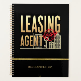 Elegant Black Gold Leasing Agent  – Personalised Planner