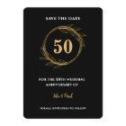 Elegant Black Gold Leaves 50th Wedding Anniversary