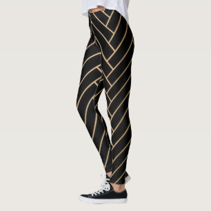 Elegant Black & Gold Leggings