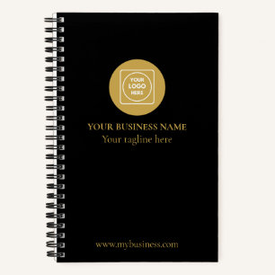 Elegant Black Gold Logo Business Style notebook