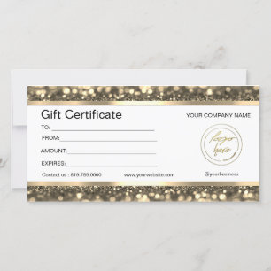 Elegant Black & Gold Logo Gift Certificate