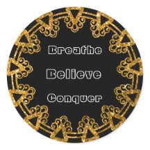 Elegant Black & Gold Mandala Motivation Stickers