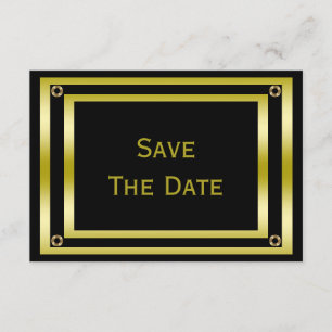 Elegant Black & Gold Man's 60th Save The Date