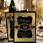 Elegant Black Gold Mens Birthday Party Invitation<br><div class="desc">Elegant Mans Black Gold Birthday Party Men's Black Gold Birthday Mans 21st,  30th 60th 50th 40th all ages Birthday Party invitations man male.</div>