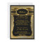 Elegant Black Gold Mens Birthday Party Invitation