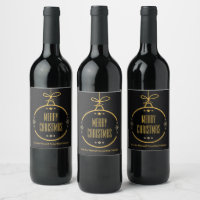 Elegant Black Gold Merry Christmas Custom Company