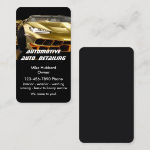 Elegant Black gold Mobile Auto Car Wash Detailing  Business Card