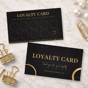 Elegant Black & Gold Modern Customer Reward Loyalty Card