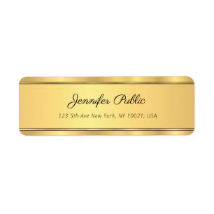 Elegant Black Gold Modern Template Return Address