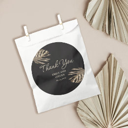  Elegant Black Gold Modern Thank You Wedding Favour Bags