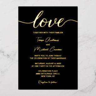 Elegant Black Gold Modern Typography Love script