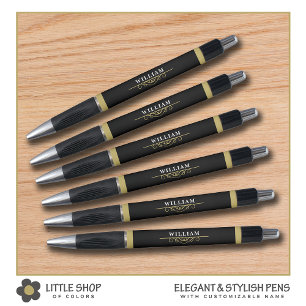 Elegant Black Gold Monogram