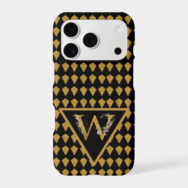 Elegant Black & Gold Monogram Letter "P" (Back)