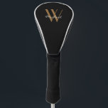 Elegant Black Gold Monogram Name Script Golf Head Cover<br><div class="desc">This elegant black background with gold monogram name in script and initial are great designs to add to this product. The interesting part here is that you can personalise it by adding your own name on a monogram. If you can not find what you want just email me at jraym48@gmail.com...</div>