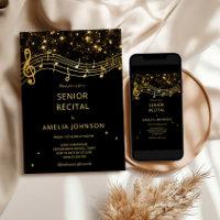 Elegant Black Gold Music Senior Recital