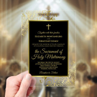 Elegant Black & Gold Ornate Catholic Wedding