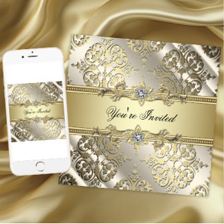 Elegant Black Gold Party Invitation