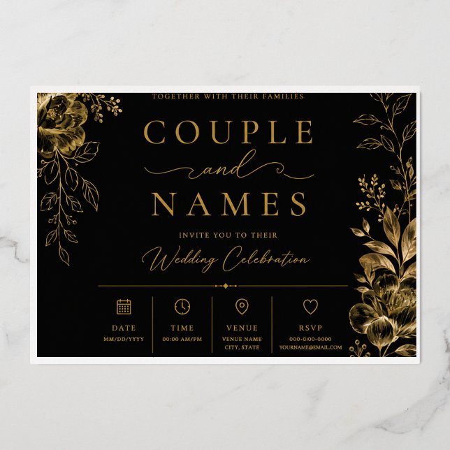 Elegant Black & Gold Personalised  (Front)