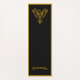 Elegant Black Gold Phoenix Rising Zen Yoga Namaste Yoga Mat