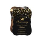 Elegant Black Gold Photo 50th Wedding Anniversary