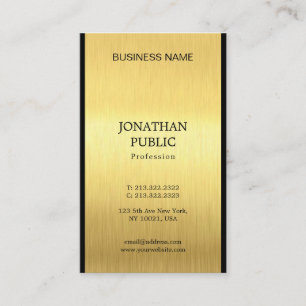Elegant Black Gold Professional Chic Luxury Plain Business Card