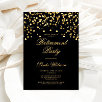 Elegant Black & Gold Retirement Party