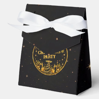 Elegant Black Gold Santa Christmas Favour Boxes
