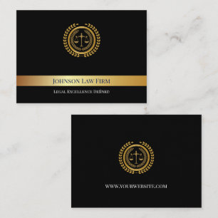 Elegant Black& Gold Scales of Justice Note Card