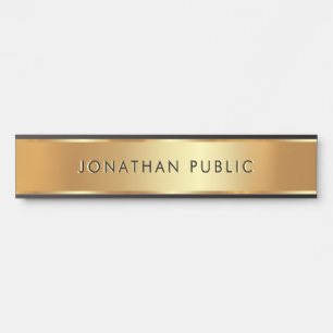 Elegant Black & Gold School Home Office Business Door Sign