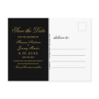 Elegant Black Gold Script Wedding Save the Date