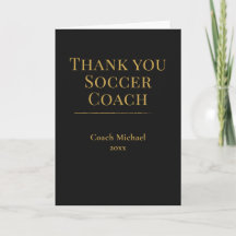 Elegant Black Gold Soccer Coach Team 