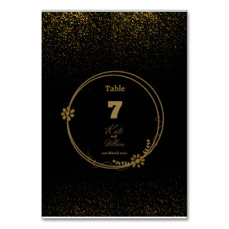 Elegant Black & Gold Table Card