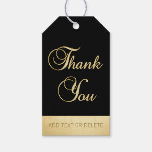 Elegant Black Gold THANK YOU gift favour Gift Tags